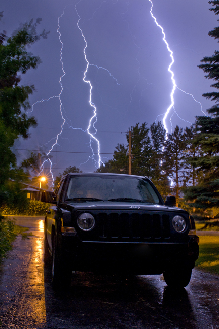 Lightning in the sky